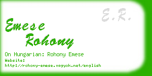 emese rohony business card
